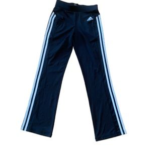 Adidas black white stripe straight trackpants